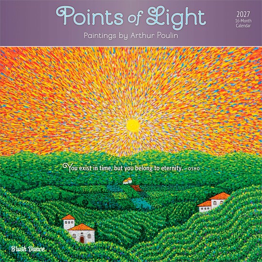 Brush Dance; Points of Light | 2027 12 x 24 Inch (Hanging) Monthly Square Wall Calendar | Featuring the Artwork of Arthur Poulin | Plastic-Free; Category:Wall Calendars; Image:1